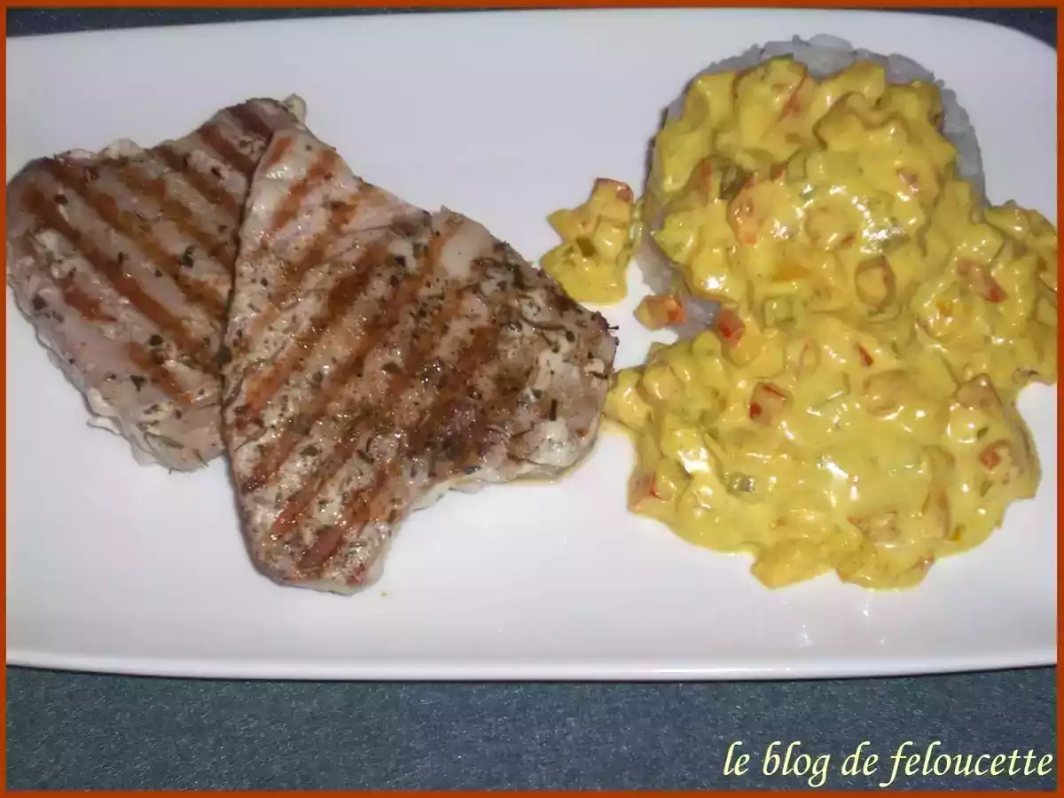 espadon grillé et sauce a l'indonésienne