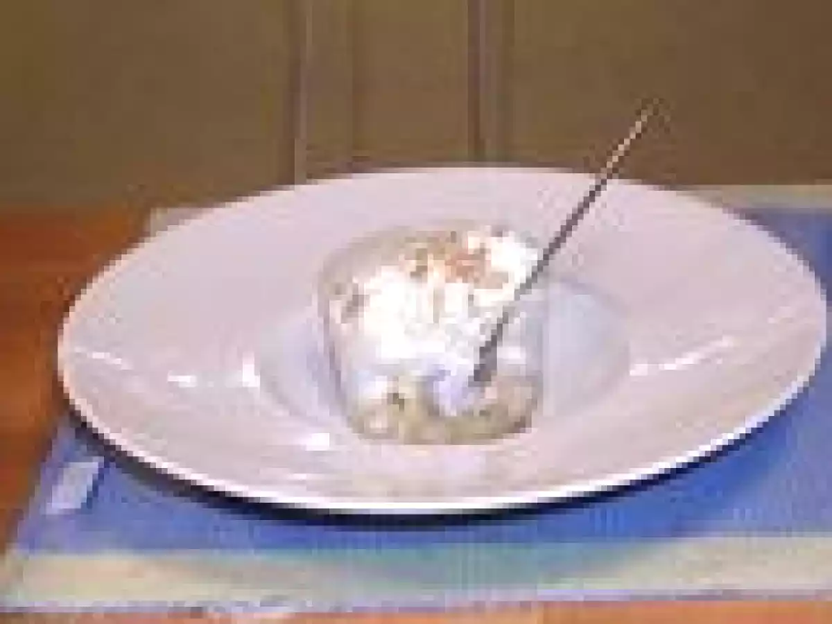 Espuma de roquefort sur lit de pomme-poire