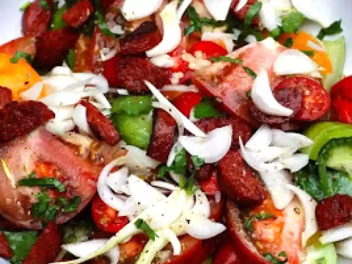 Et la meilleure salade de tomates du monde au menu