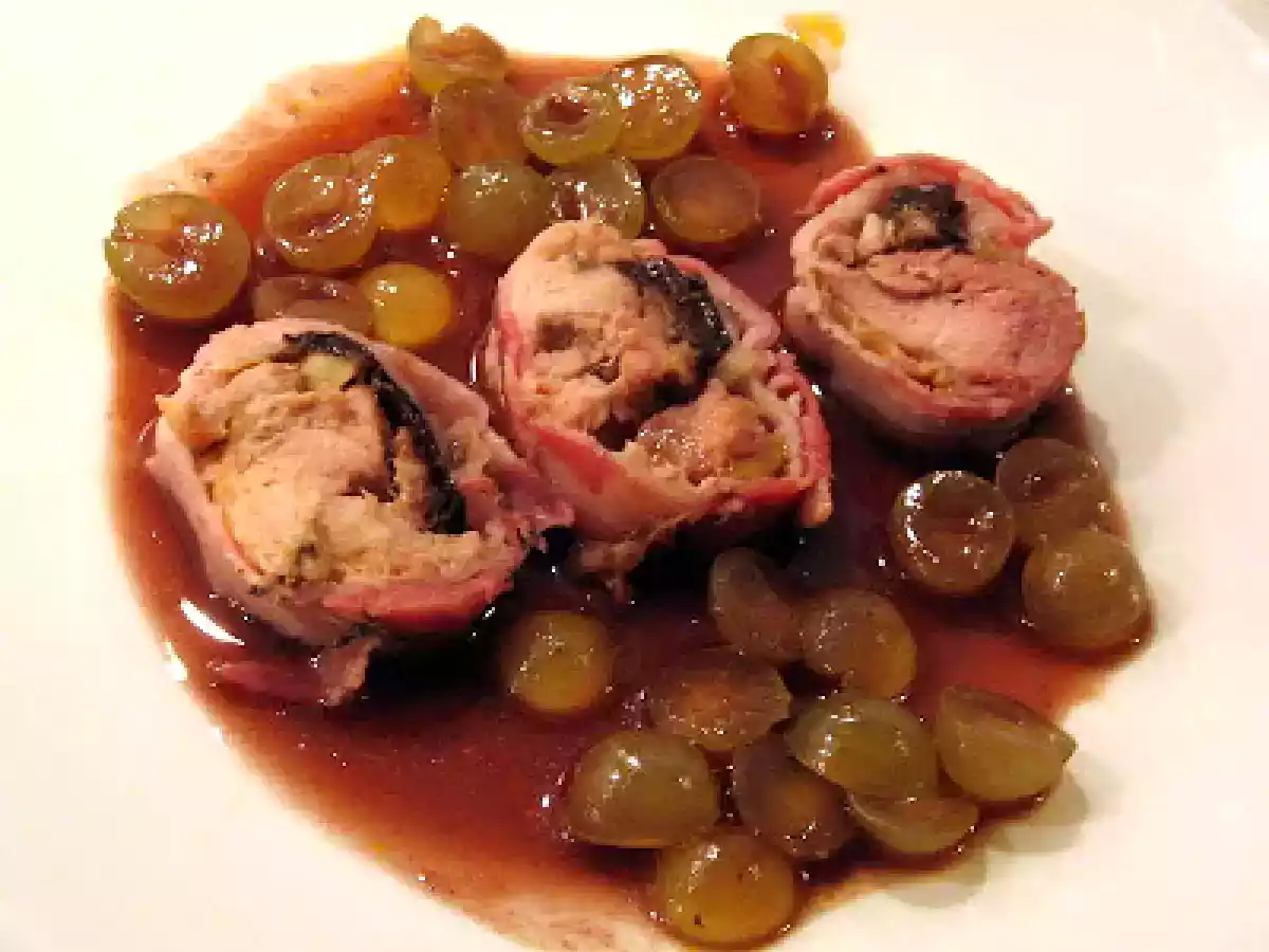 Faisan aux pruneaux et aux chasselas - Fasan mit Pflaumen und Chasselas-Trauben - photo 3