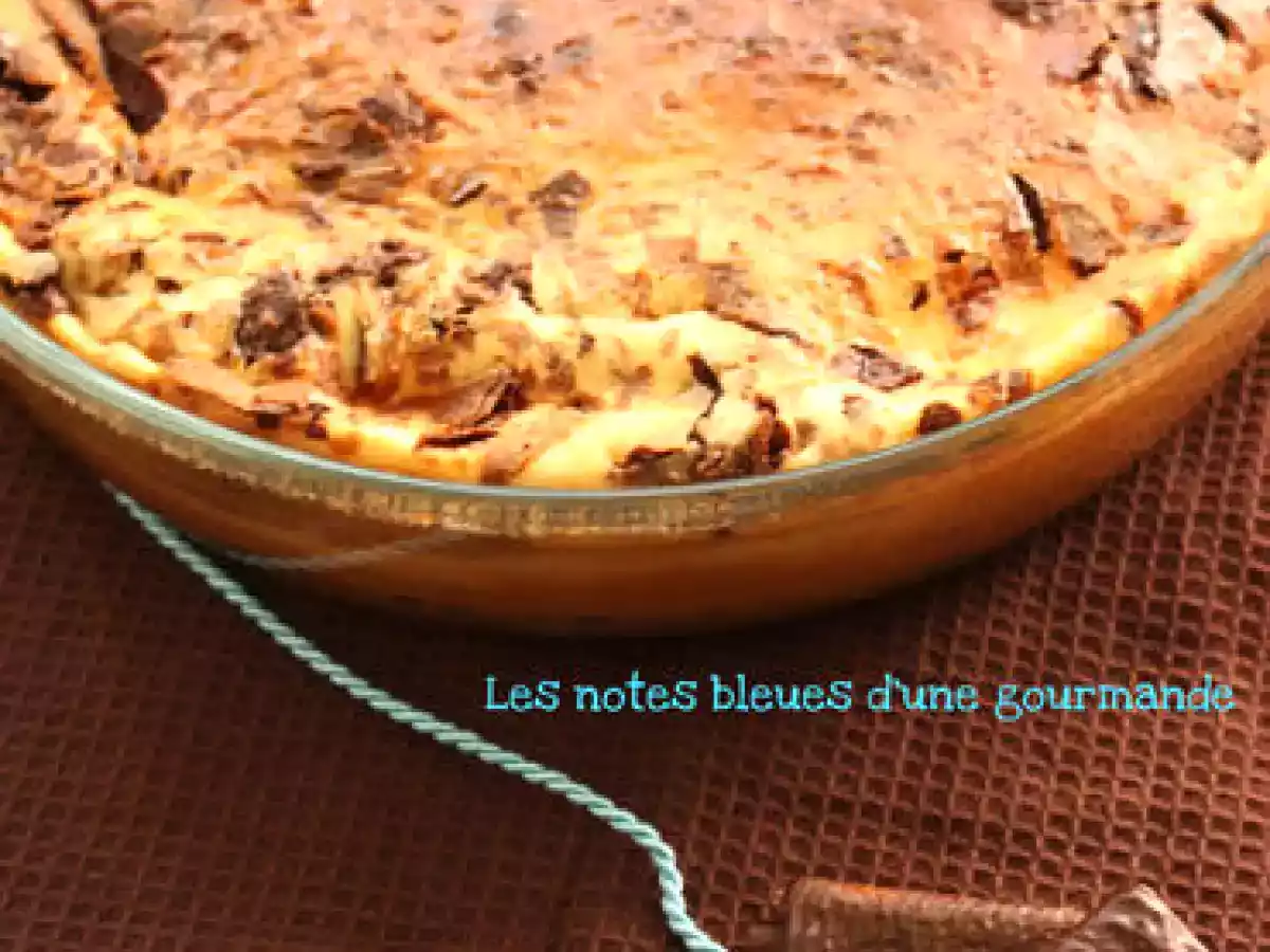 Far aux poires, pépites de chocolat et gavottes au chocolat