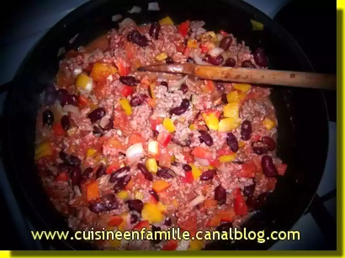 Farce boeuf-haricots rouges pour galettes mexicaine!