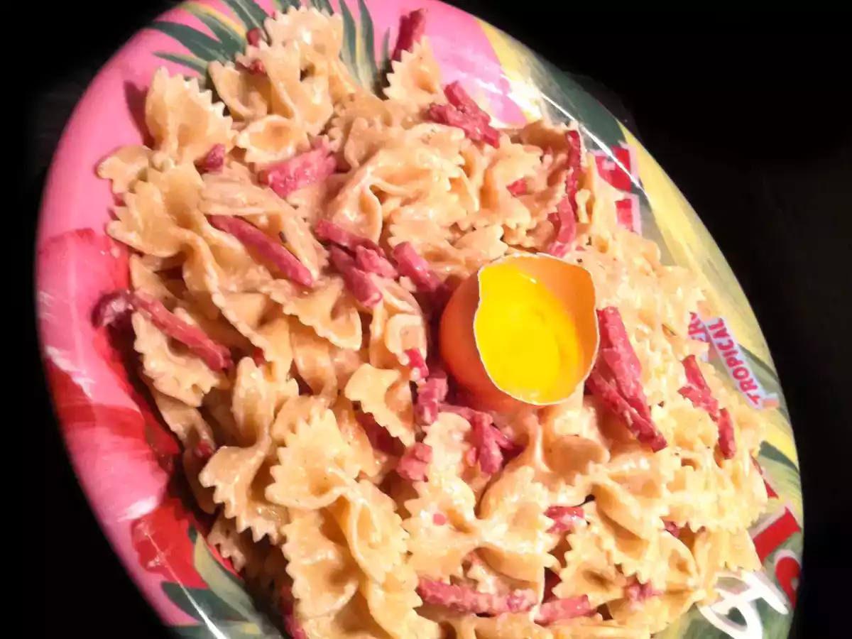 Farfalle a la carbonara !