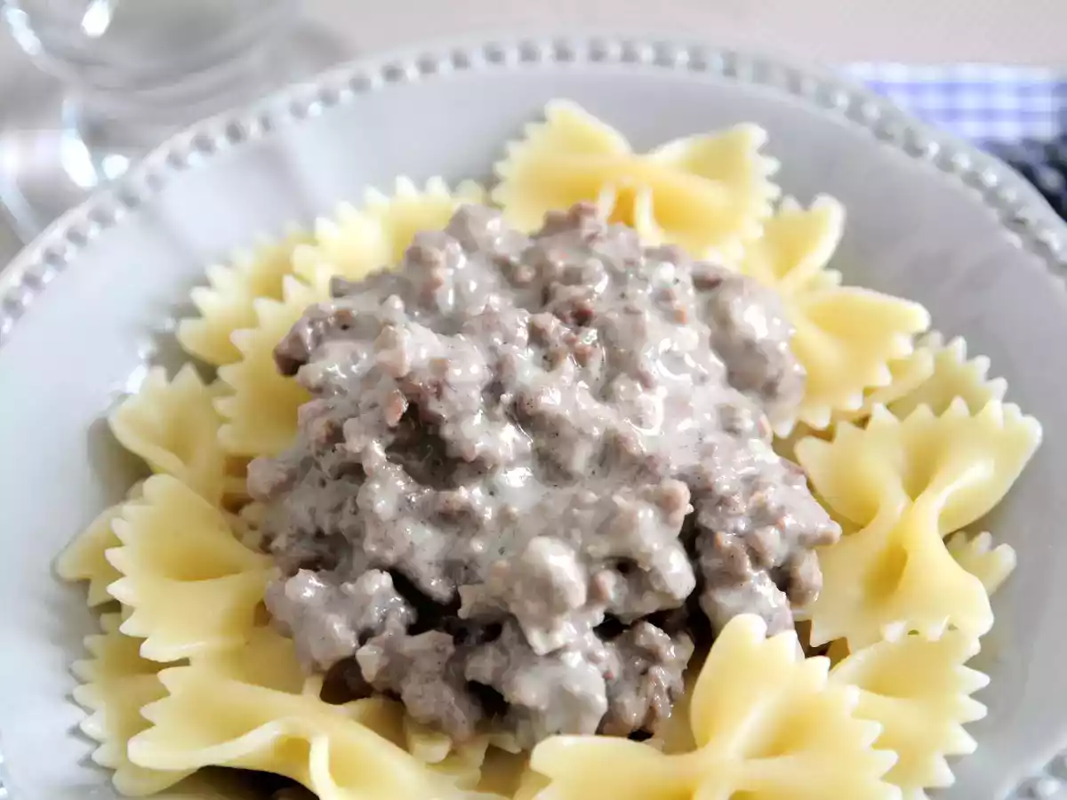 Farfalles sauce roquefort