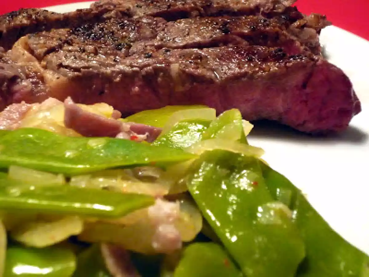 Faux Filet avec une pipérade aux haricots plats - photo 2