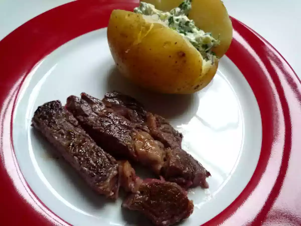 Faux Filet et pomme de terre farcie - Faux Filet mit Ofenkartoffel