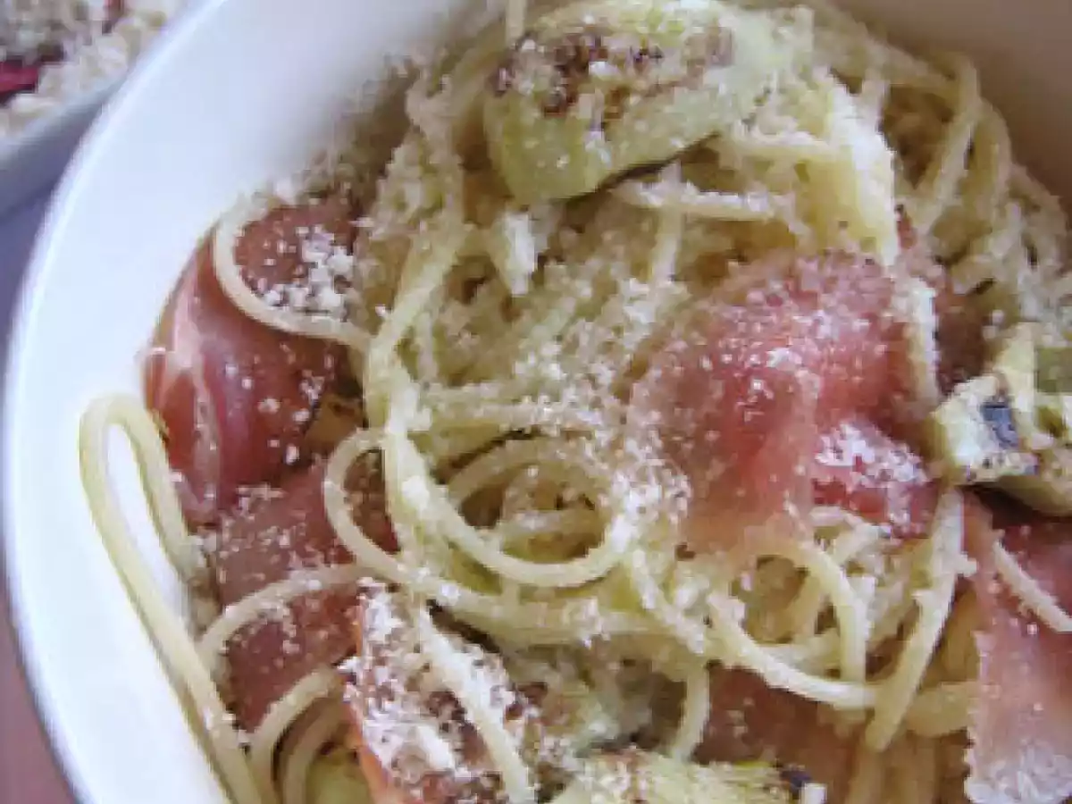 Fettucines aux artichauts et au speck