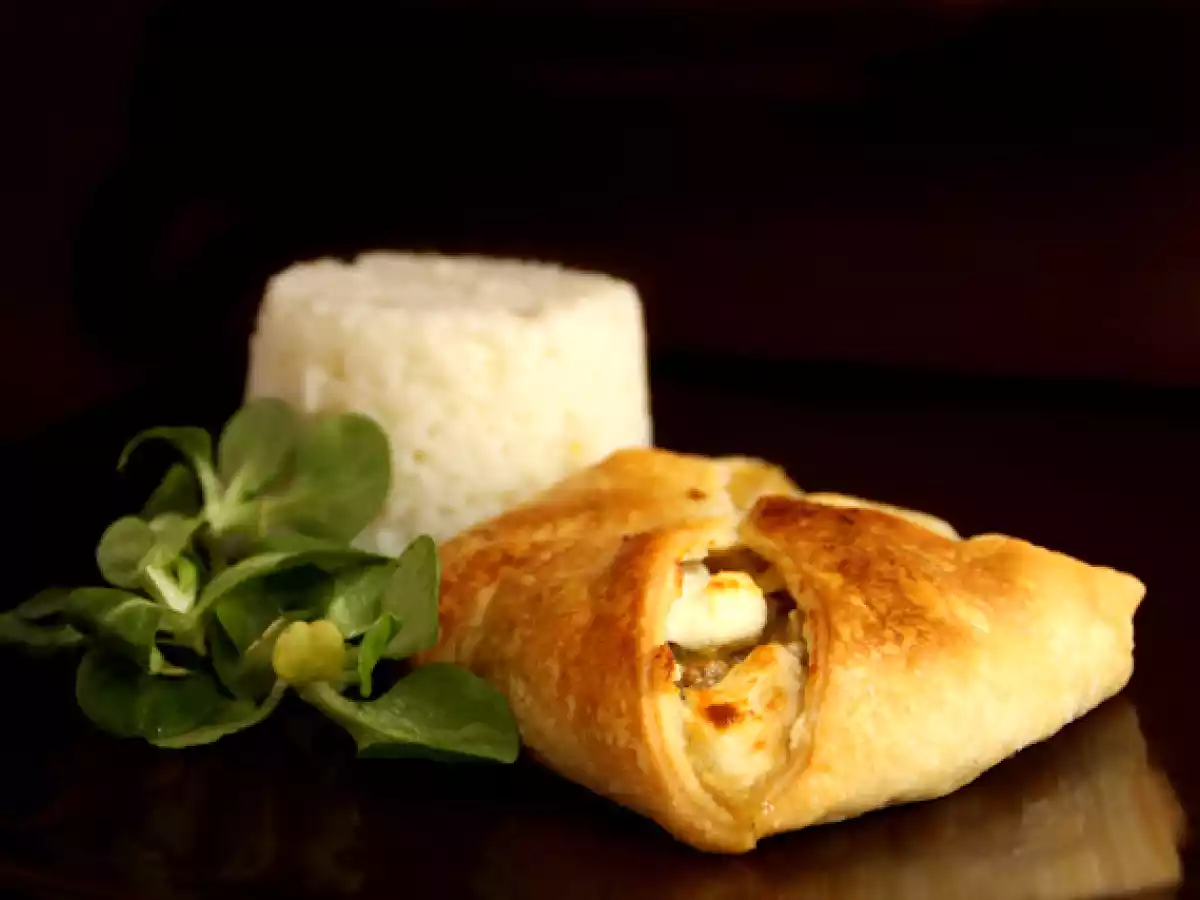 Feuilleté à la fondue de poireaux/fêta