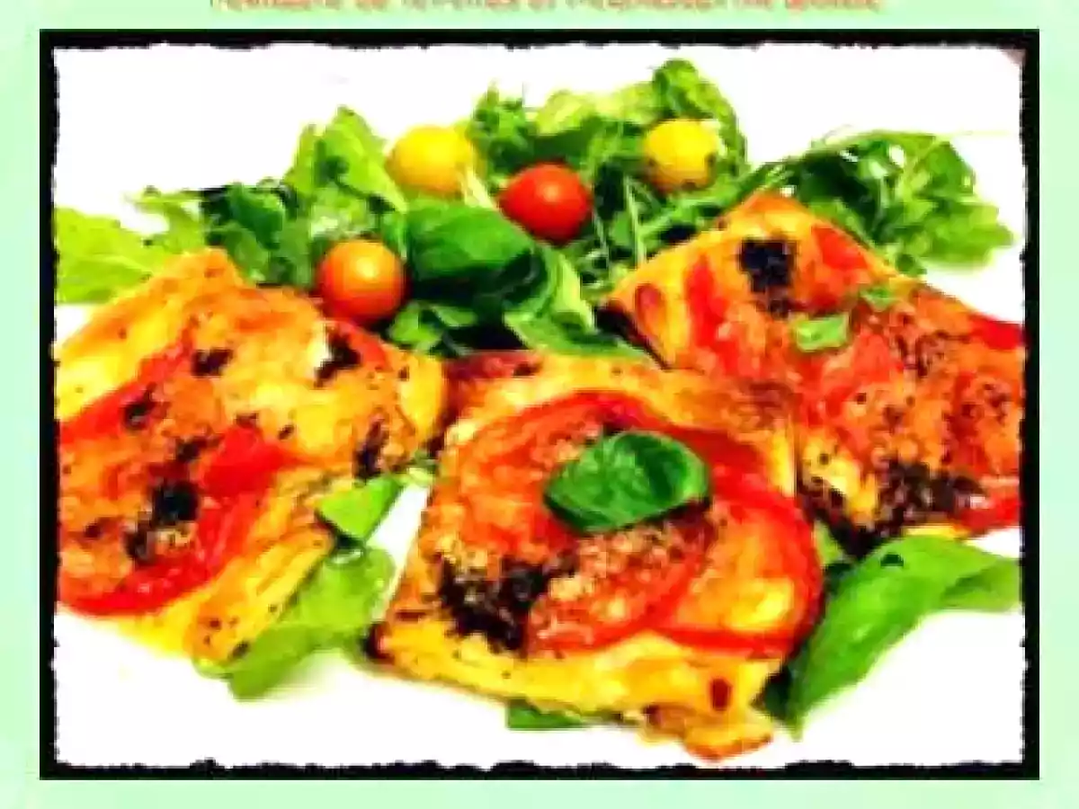 Feuilleté a la tomate, mozzarella et basilic