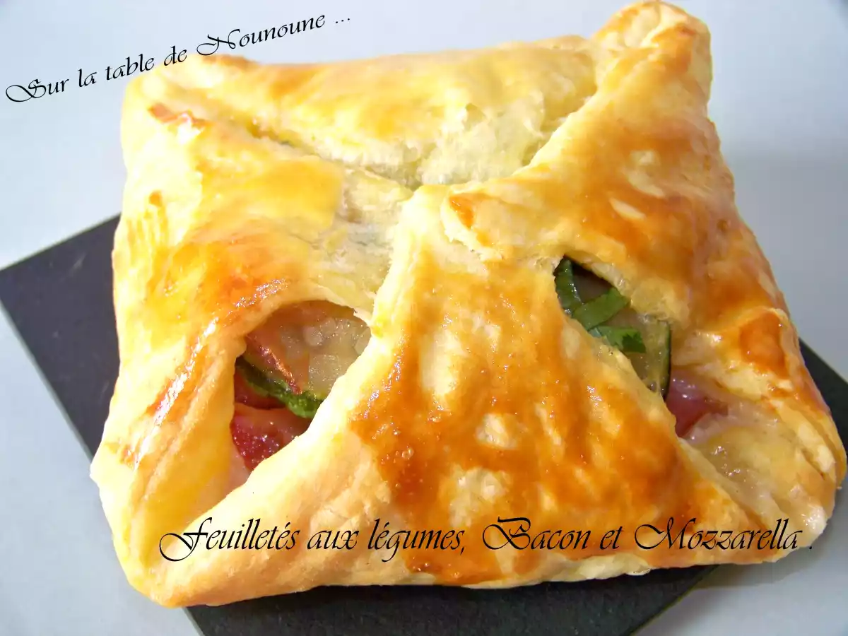 Feuilleté aux légumes, bacon et Mozzarella
