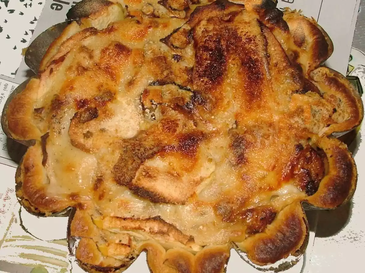 Feuilleté de nuggets et pommes à la béchamel de chèvre/Etorky