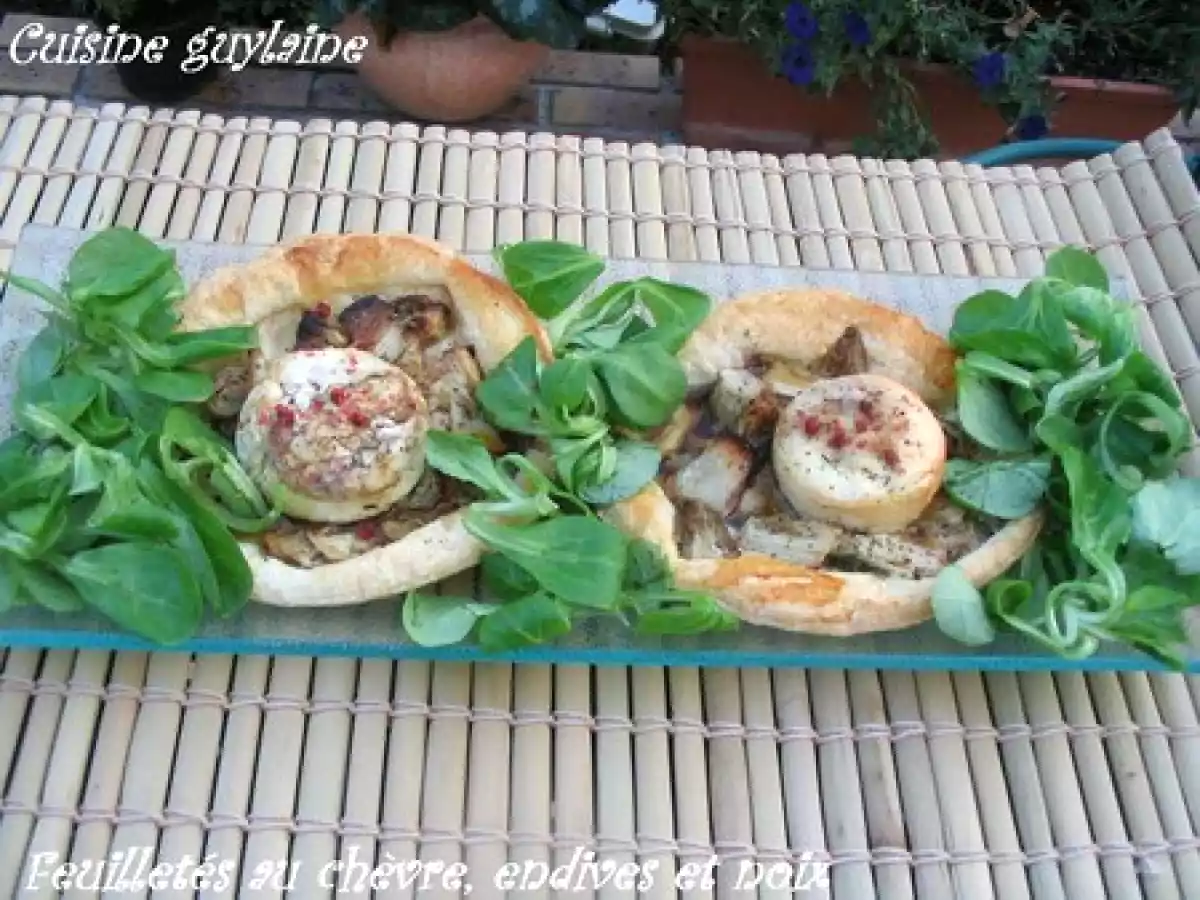 Feuilletés au chèvre, endives et noix