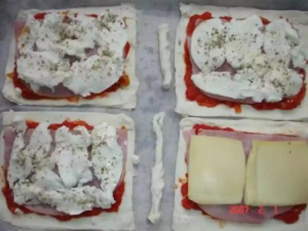 Feuilletés au fromage/jambon façon pizza - photo 3