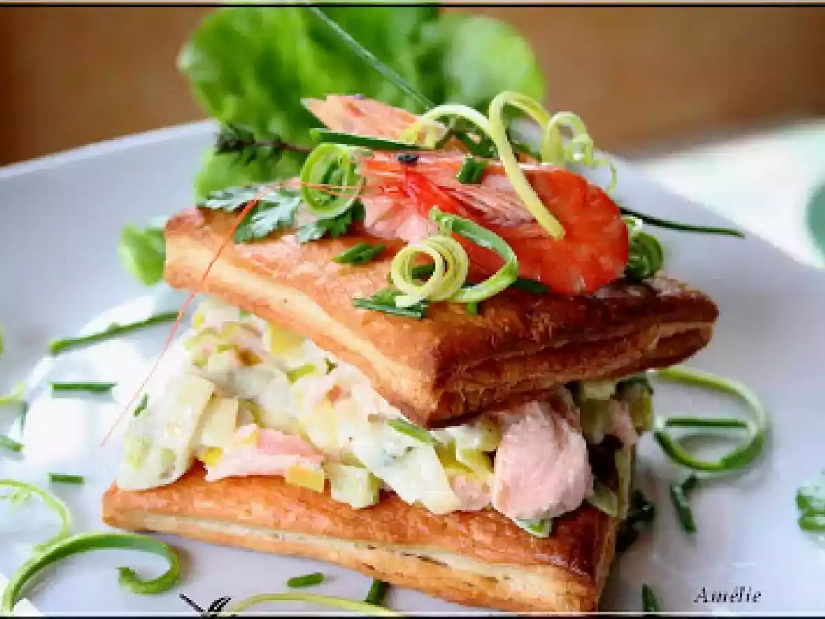 FEUILLETES DE SAUMON ET POIREAUX