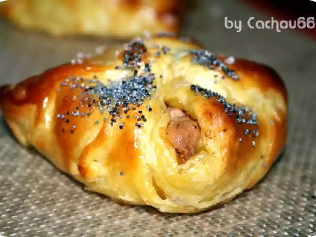Feuilletés ou tourtes au foie gras et pommes