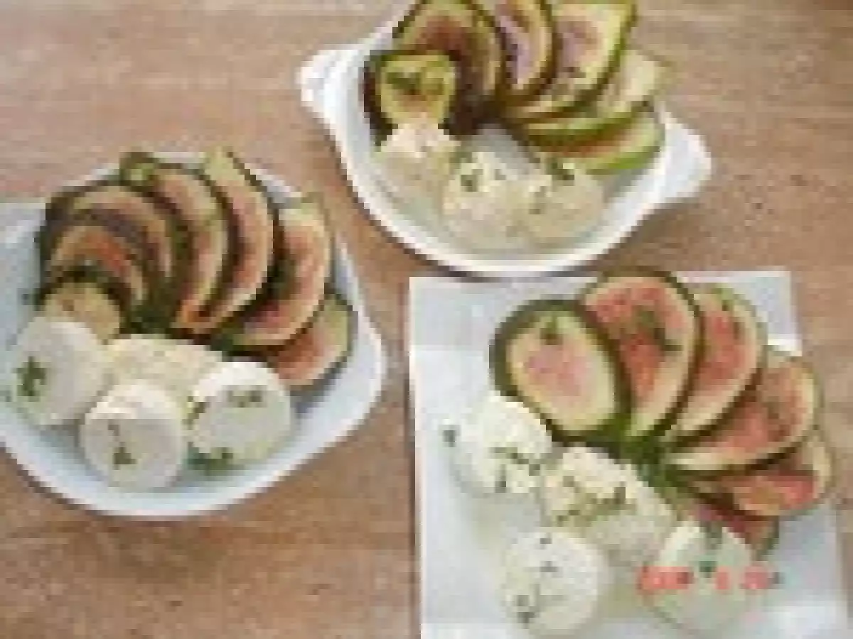 Figues au fromage de chêvre au thym et miel - photo 2