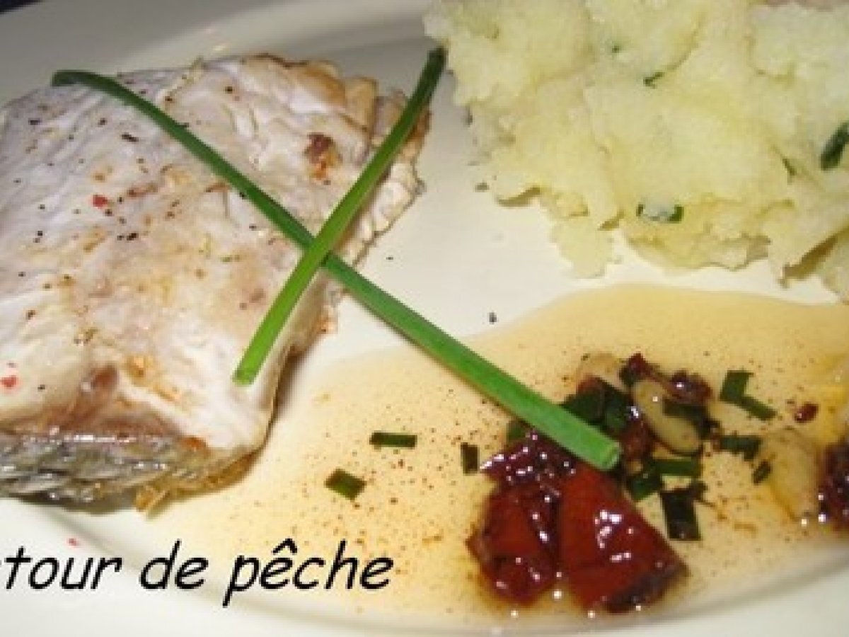 Filet de bar de ligne grille et sa puree de pomme de terre - Recette