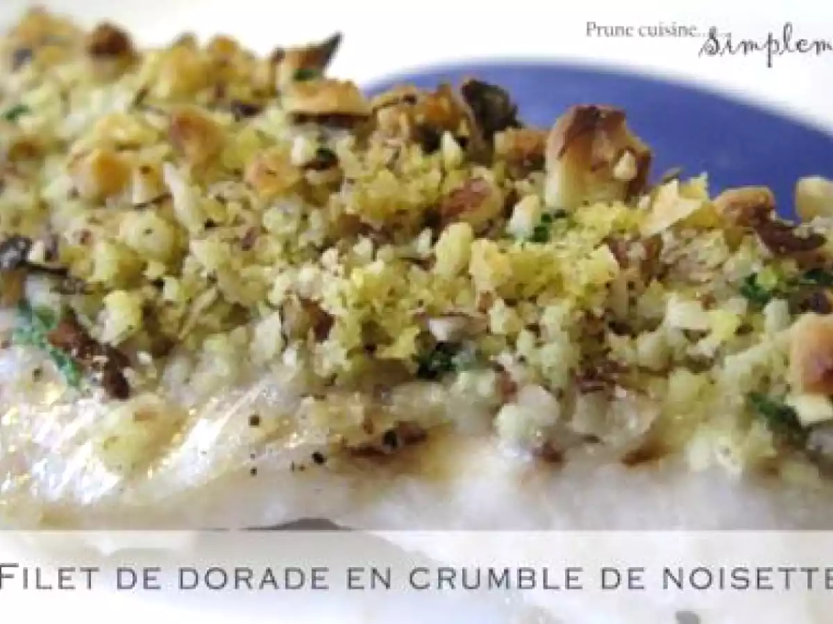 Filet de dorade en crumble de noisette