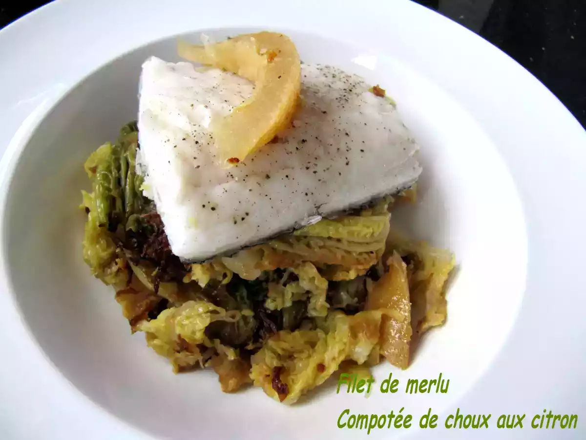 FILET DE MERLU AU CHOU ET 2 CITRONS