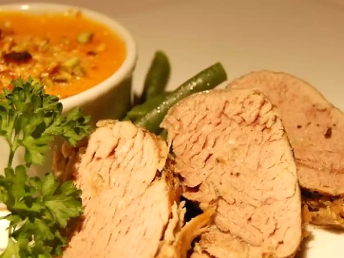 Filet de porc à l'étuvé et gratin de courge à la pistache de Patricia Wells - photo 2