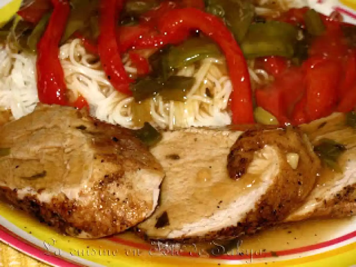Filet de porc aux nouilles chinoises