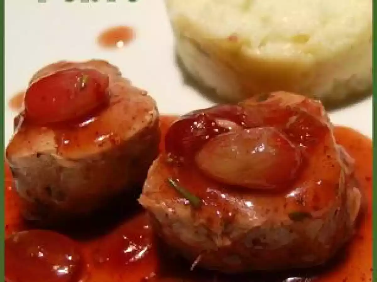 Filet de porc aux raisins et au porto et purée de chou-fleur au parmesan