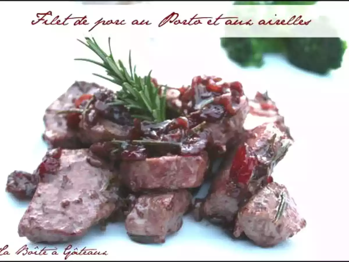 Filet de porc, sauce au Porto & aux airelles + Tag