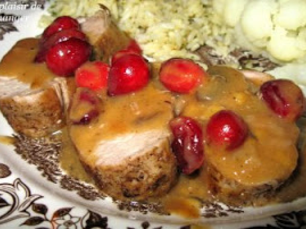 Filet de porc, sauce orange et canneberges, Recette Ptitchef