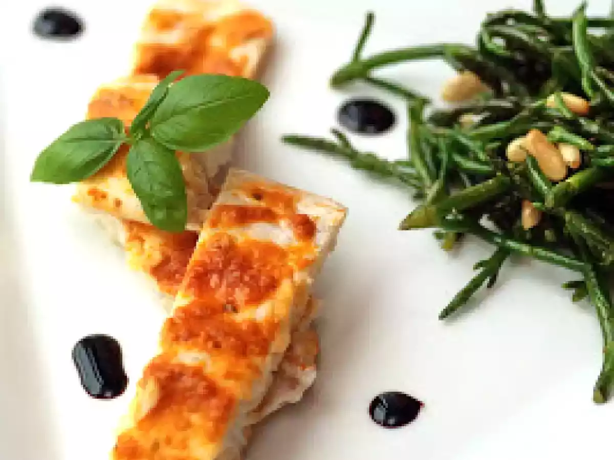 Filet de sandre vapeur au pesto, salicorne aux pignons. - photo 2