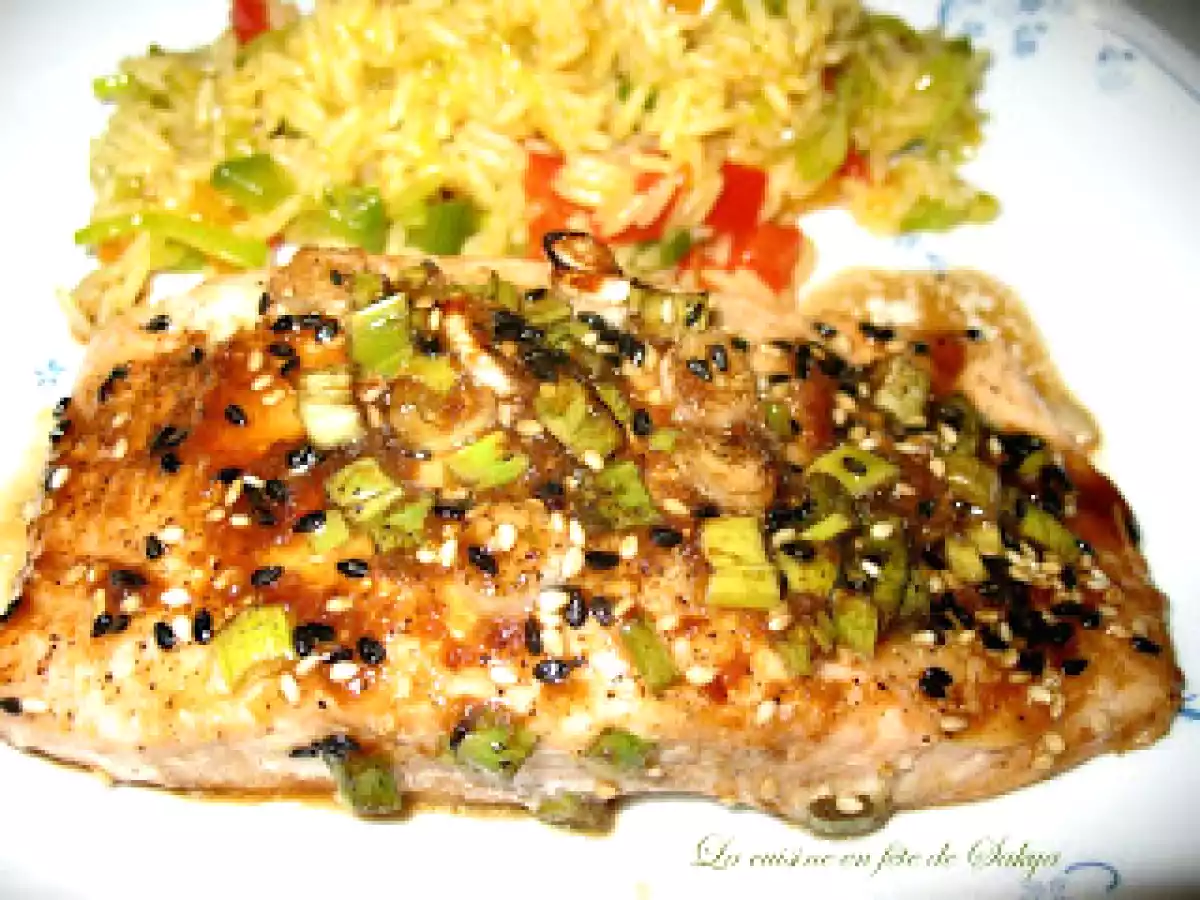 Filet de saumon asiatique au miel et citron