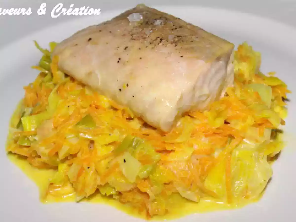 Filet de saumon et fondue de légumes exotique