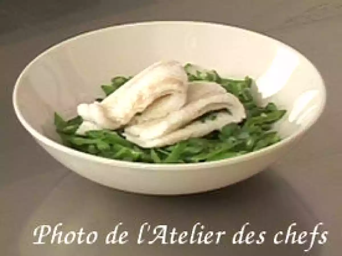 Filet de sole à l'estragon, pois gourmands et haricots verts