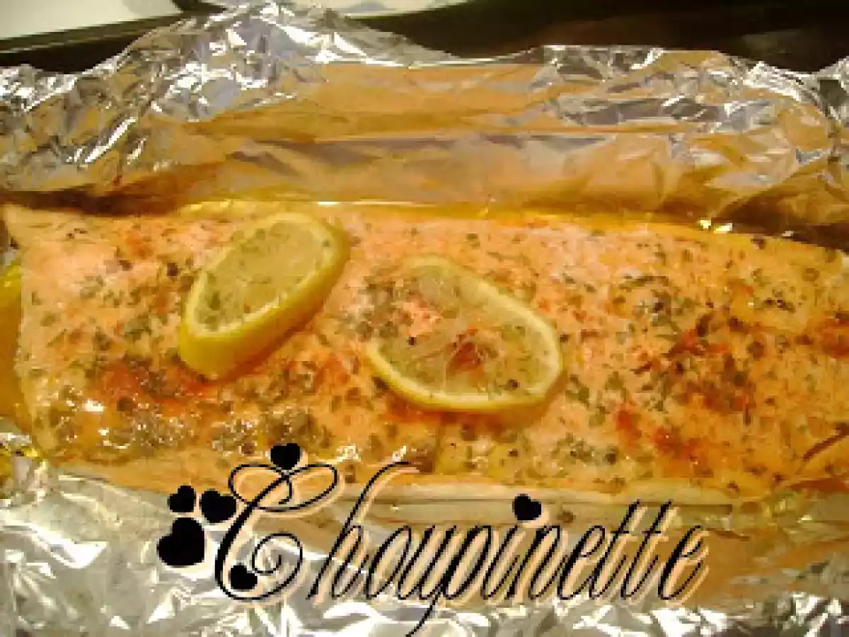 ~Filet de truite en papillotte au citron et au paprika Hongrois~