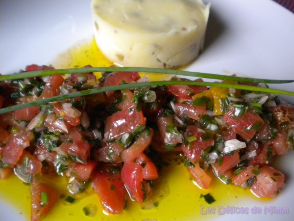 Recette de filet de truite saumoné, sauce vierge et purée