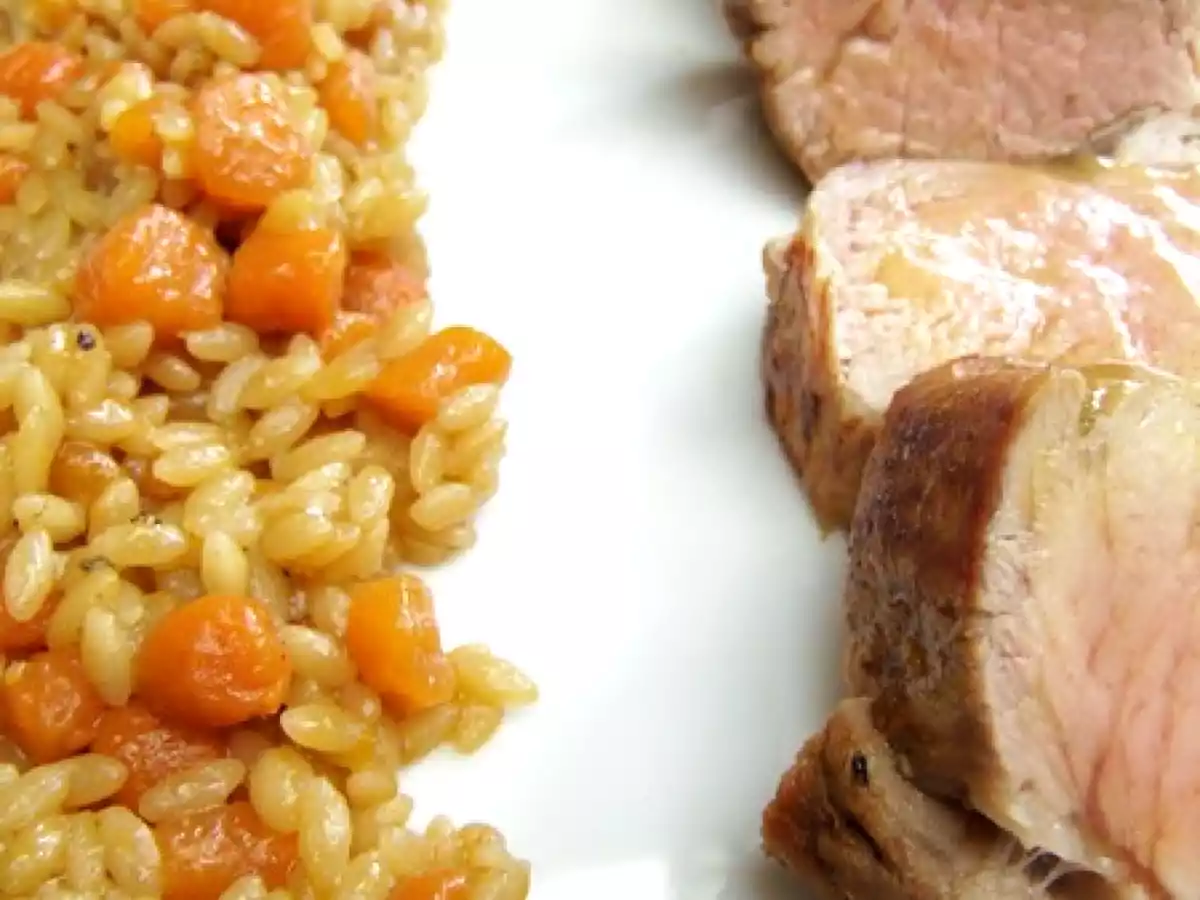 Filet mignon au nectar de mangue, faux risotto aux jeunes carottes et cardamome - photo 3