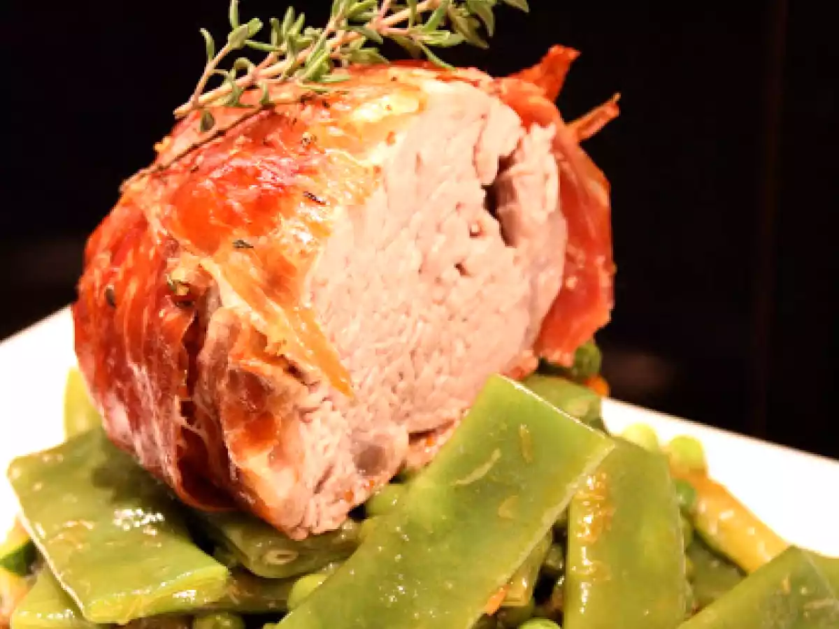 FILET MIGNON AU PATA NEGRA, PETITS LEGUMES CROQUANTS