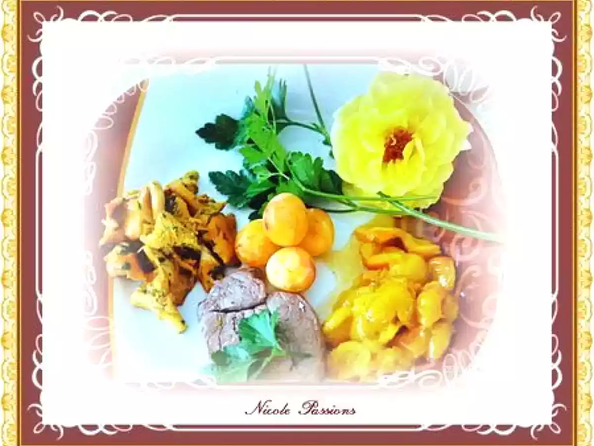 Filet mignon aux mirabelles et aux girolles