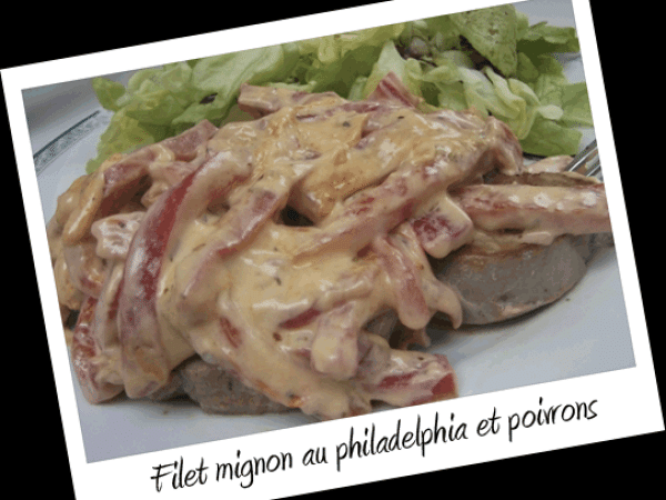 Filet mignon aux poivrons et philadelphia