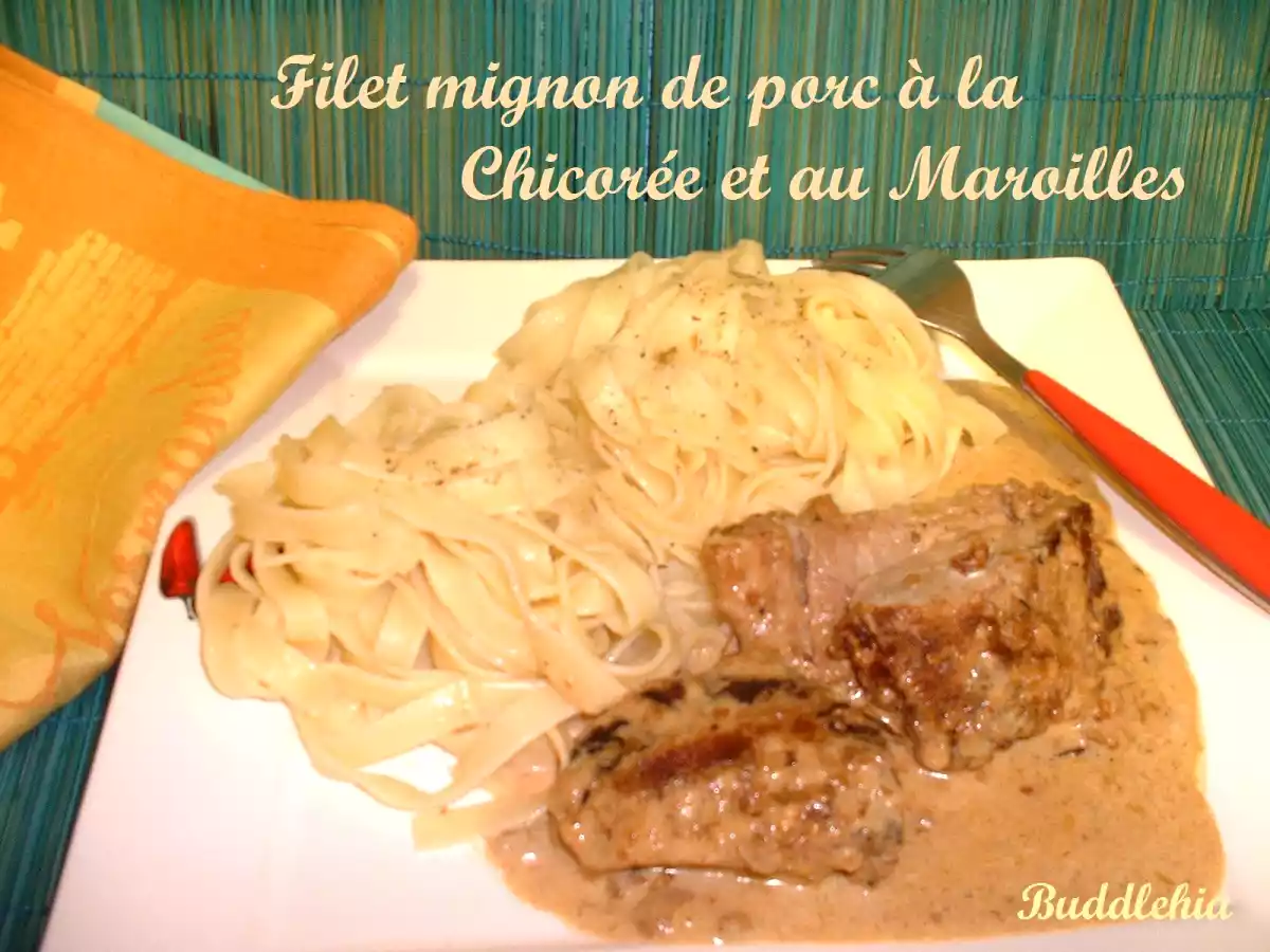 Filet mignon de porc à la chicorée et au maroilles
