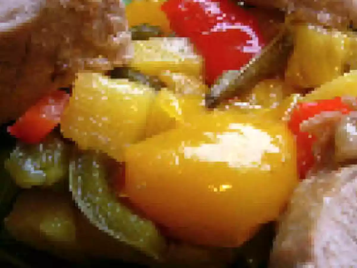 Filet mignon de porc en cocotte, confit de poivrons et ananas, recette Anne Sophie Pic