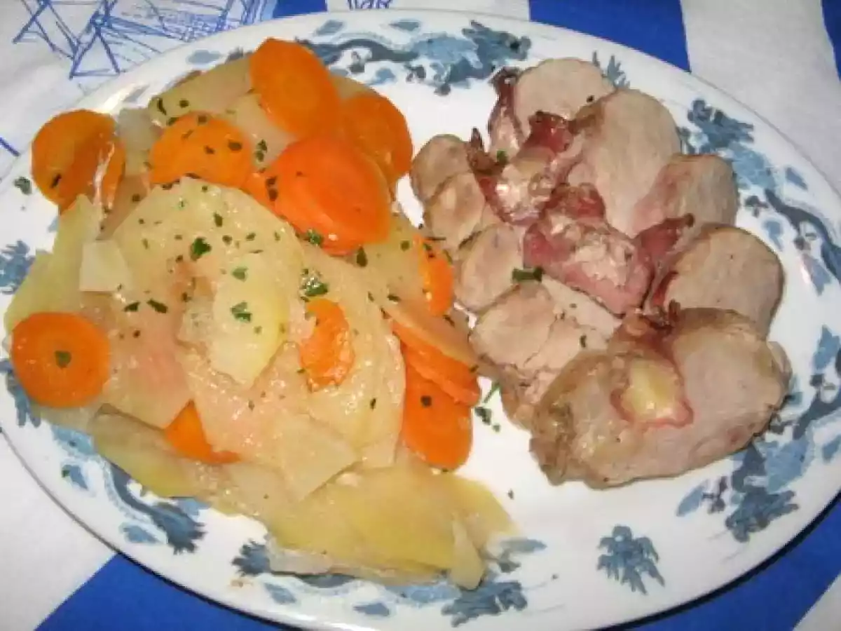 Filet mignon de porc farci au bacon et petit coucou a patrice