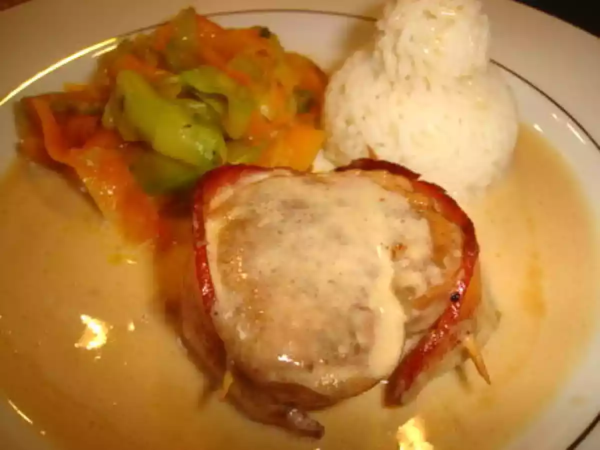 Filet mignon de porc sauce crèmée au paprika et au Vin doux de Maury