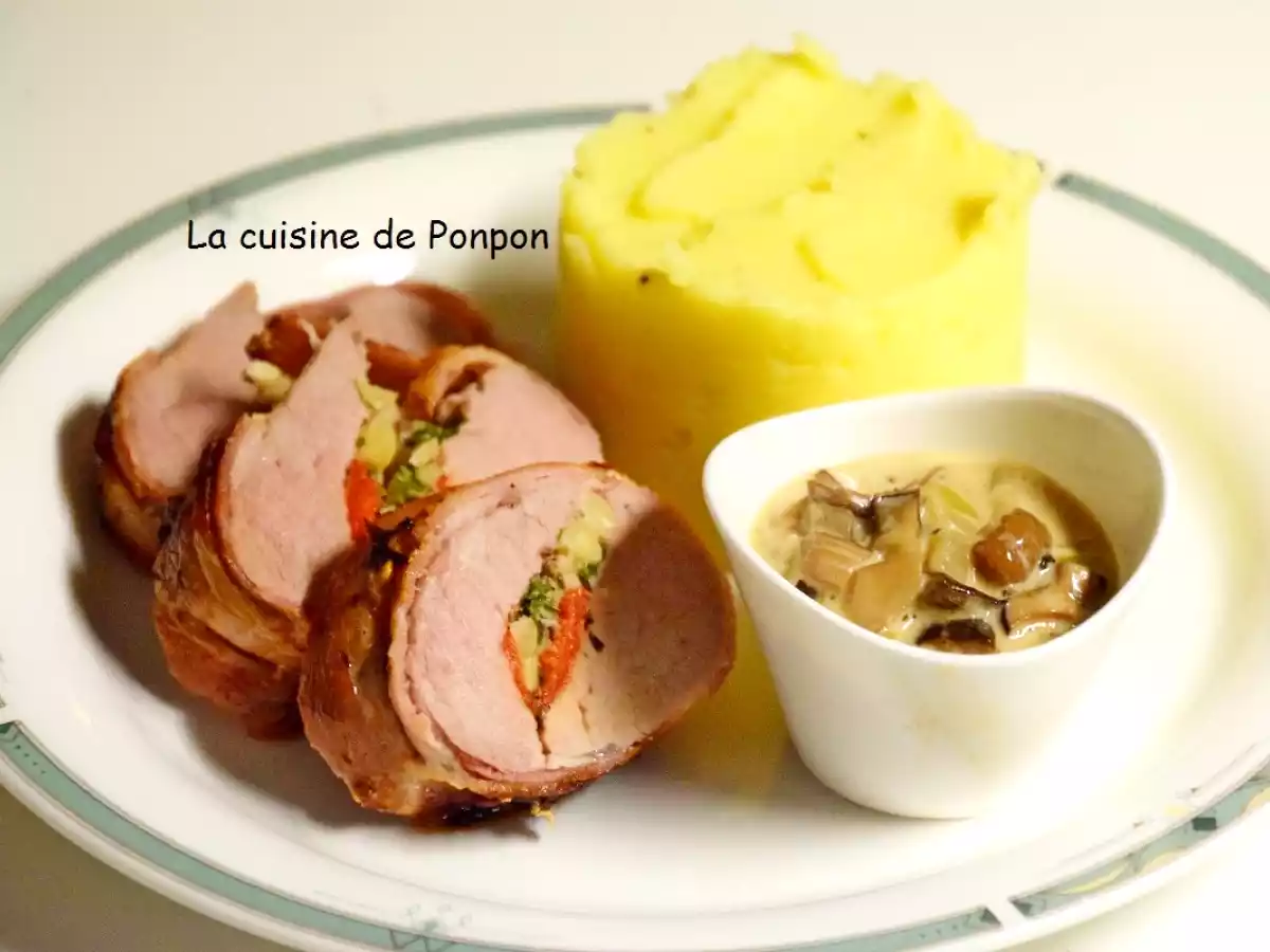 Filet mignon farci aux poivrons doux et amandes