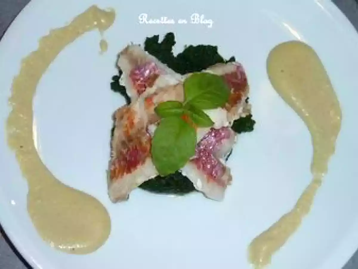 FILETS DE ROUGET A LA CRÈME D'OLIVES