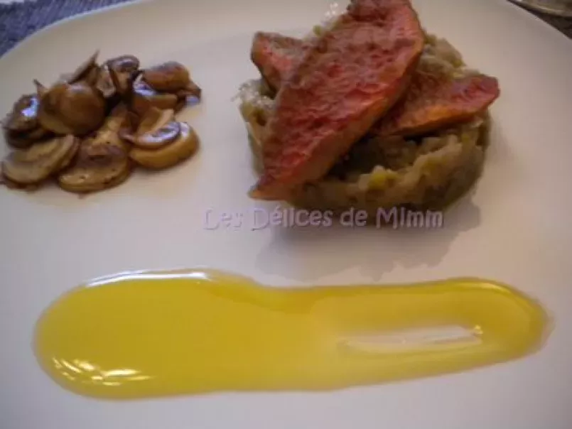 Filets de rouget, fondue d'endives et beurre de limoncello, photo 1