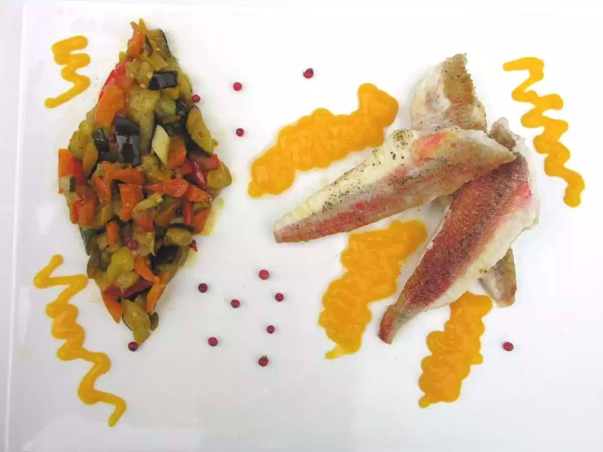 Filets de Rougets au Coulis de Mangue et Arlequin de légumes - photo 2