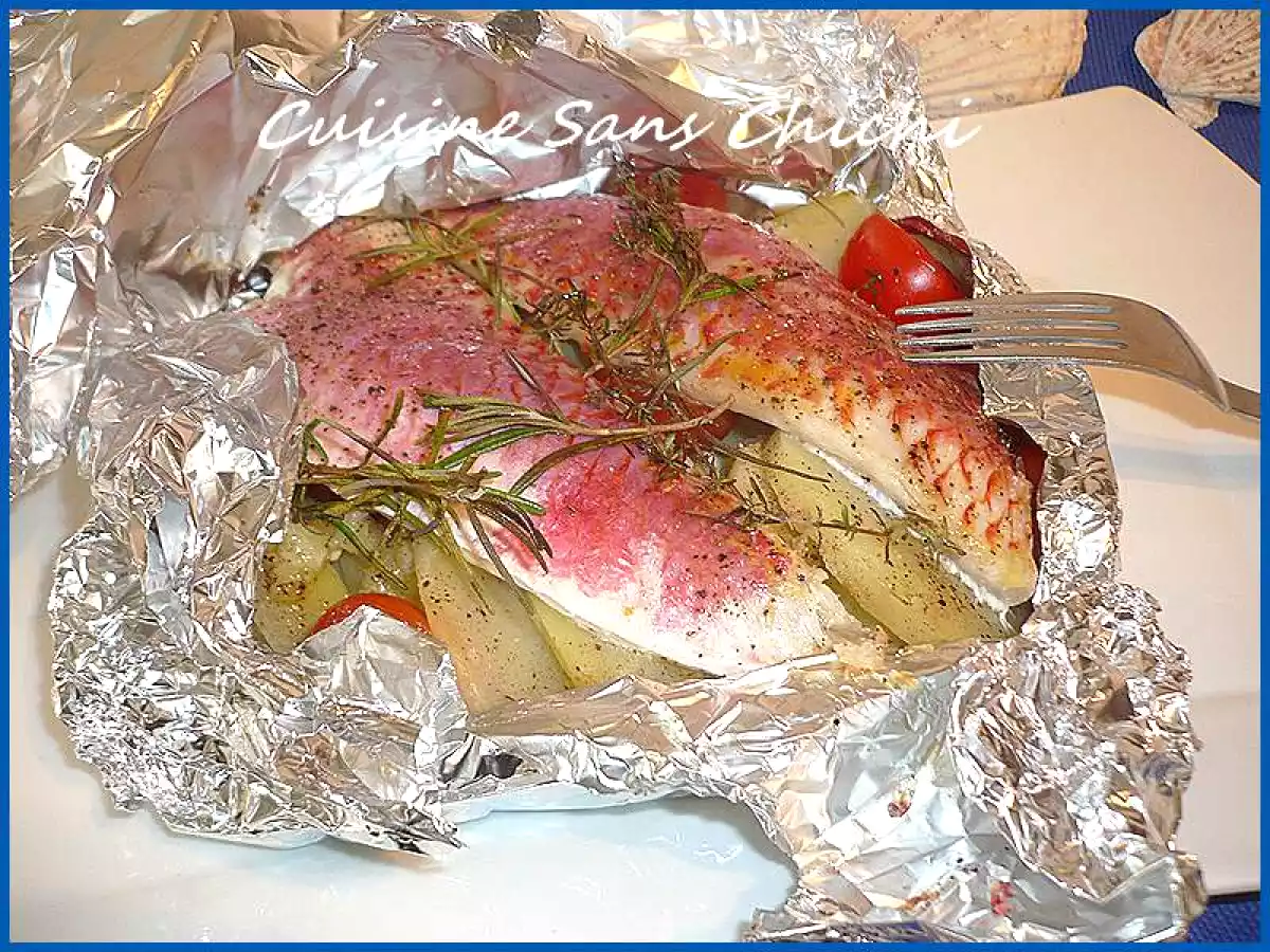 Filets de rougets au romarin en papillote
