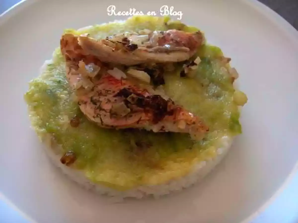 FILETS DE ROUGETS ET SON ECRASEE DE COURGETTES SUR RIZ THAI - photo 2