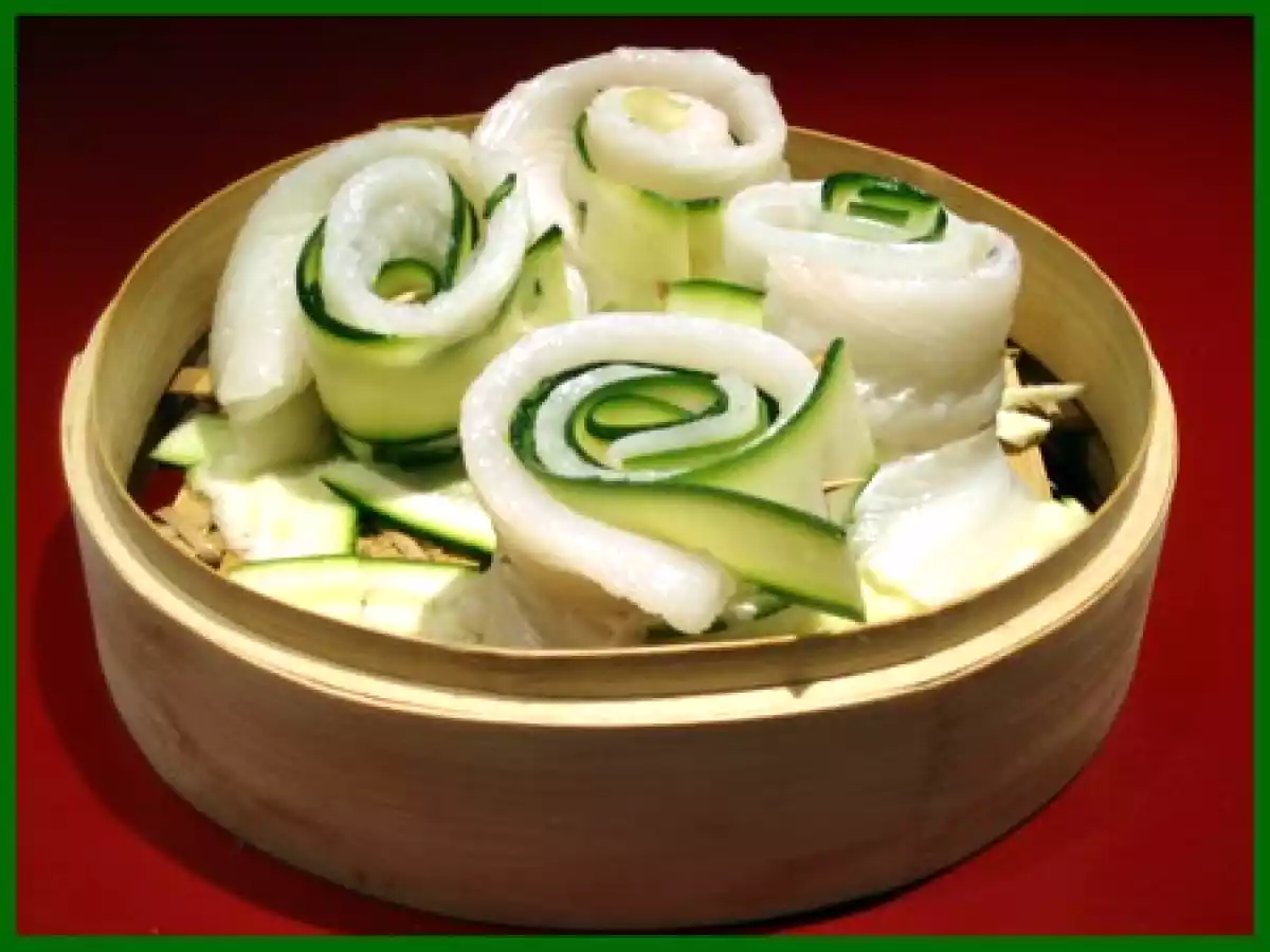 Filets de sabre roulés aux courgettes, cuisson vapeur light