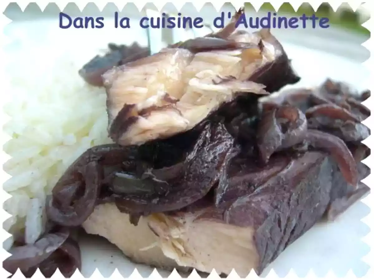 Filets de Saumon au vin rouge